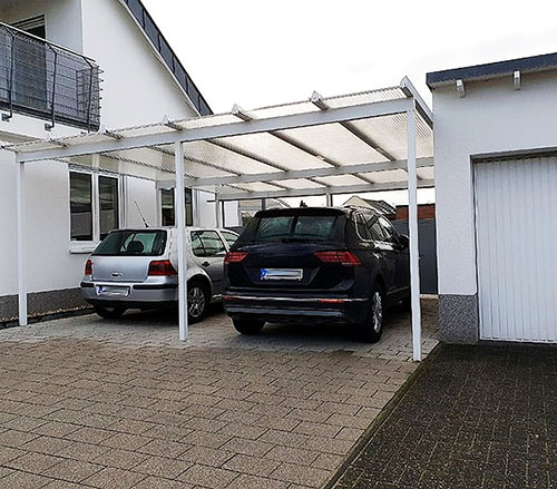double polycarbonate car parking shade